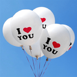 5 броя Балони с надпис "Обичам те" I love you"
