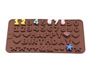 Силиконов молд с цифри и надпис "Happy Birthday"