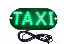 Светеща LED табела Такси в зелен цвят