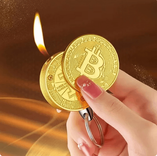 Запалка във форма на монета Биткойн