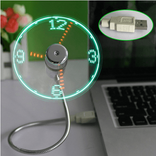 Вентилатор часовник с USB LED светлина за лаптоп или компютр